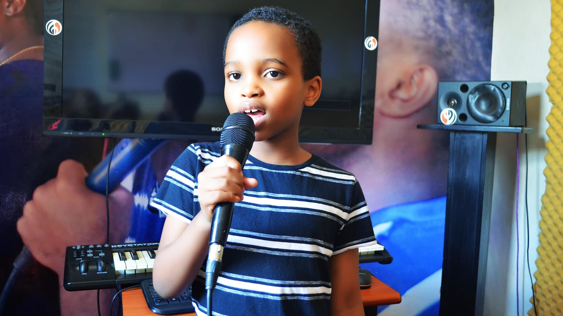 girl with bluw background